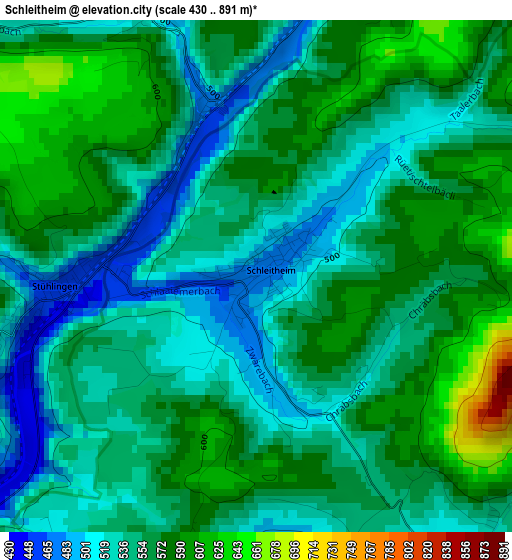 Schleitheim elevation map