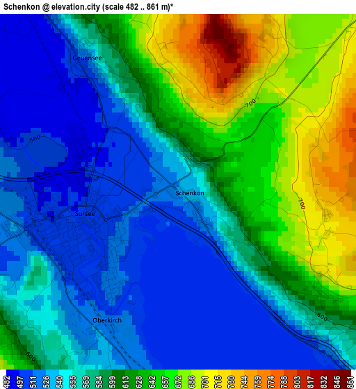 Schenkon elevation map