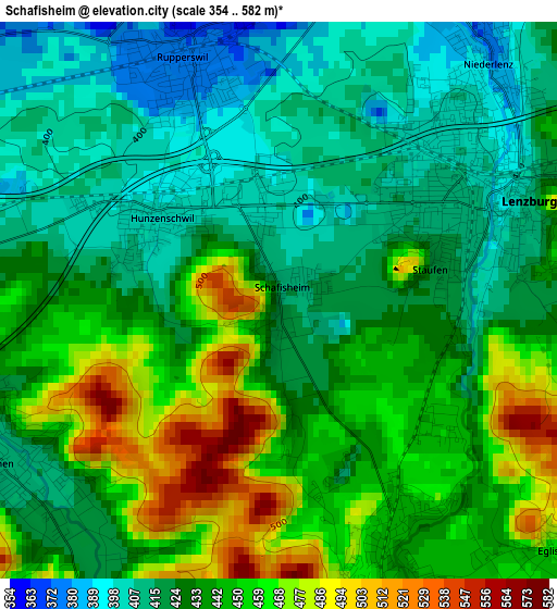 Schafisheim elevation map