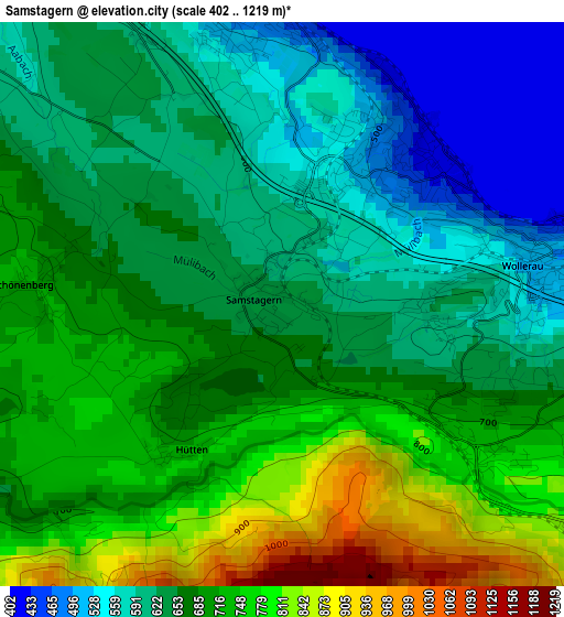 Samstagern elevation map
