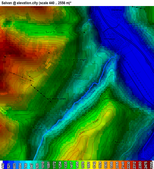 Salvan elevation map