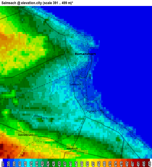 Salmsach elevation map