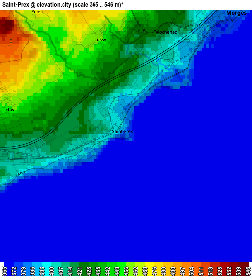 Saint-Prex elevation map