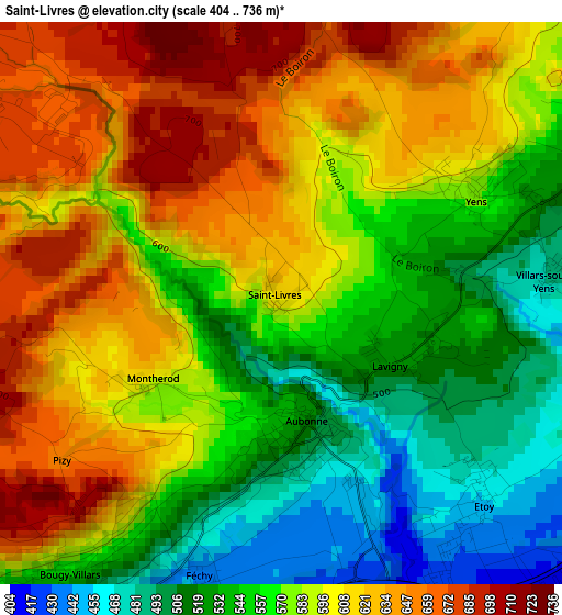 Saint-Livres elevation map