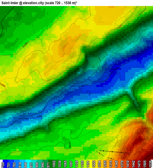 Saint-Imier elevation map