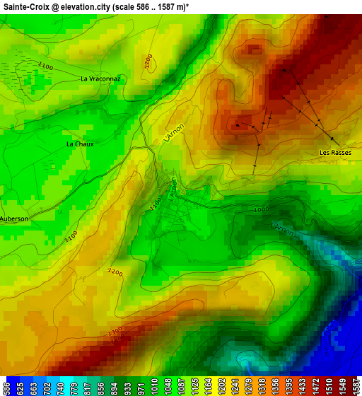 Sainte-Croix elevation map