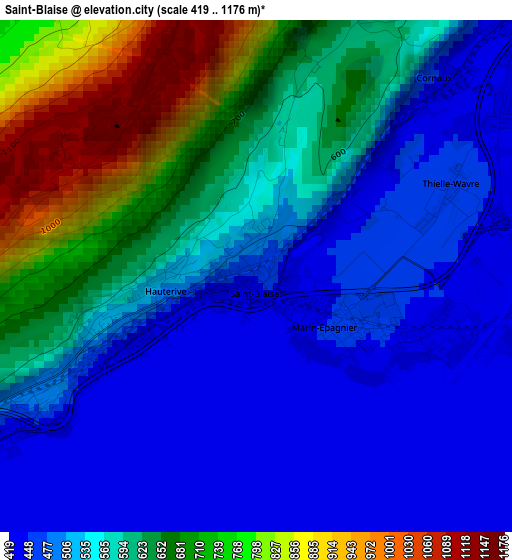 Saint-Blaise elevation map