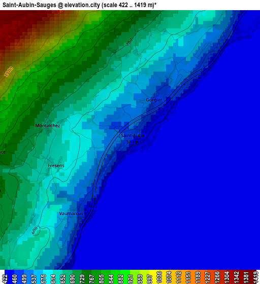 Saint-Aubin-Sauges elevation map