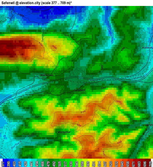 Safenwil elevation map
