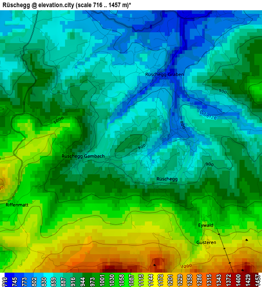 Rüschegg elevation map