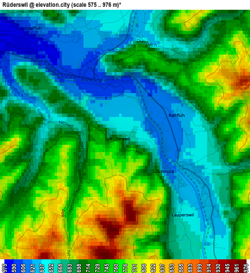 Rüderswil elevation map