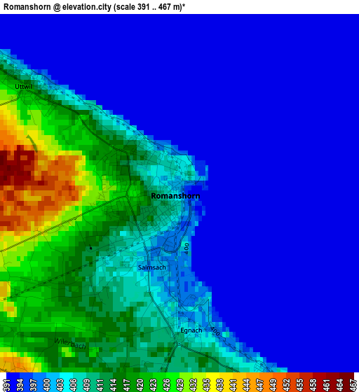 Romanshorn elevation map