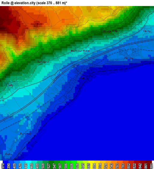 Rolle elevation map