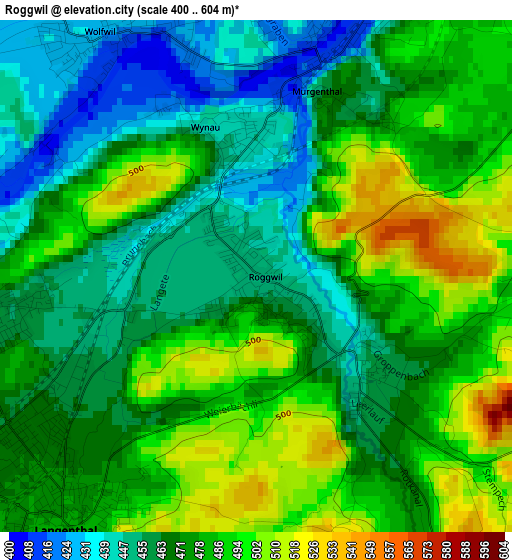 Roggwil elevation map