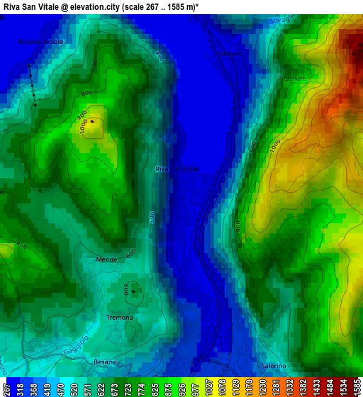 Riva San Vitale elevation map