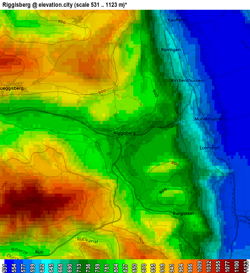 Riggisberg elevation map