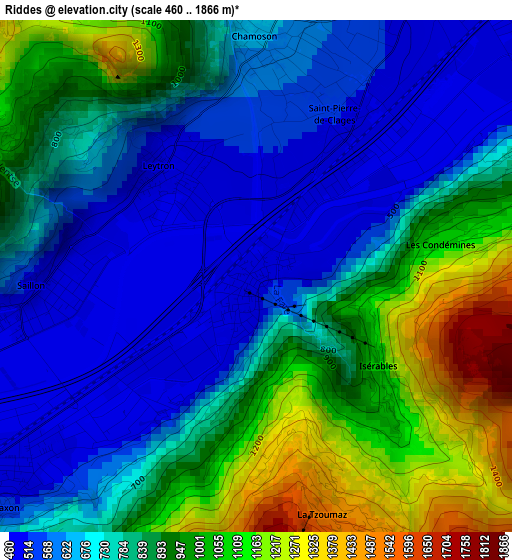 Riddes elevation map