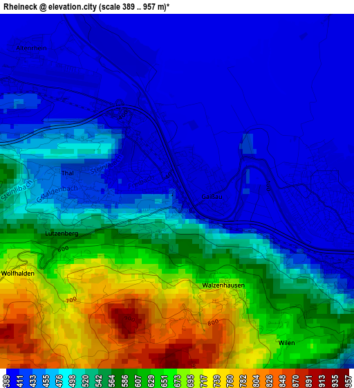 Rheineck elevation map