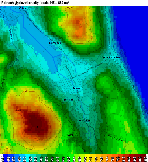 Reinach elevation map