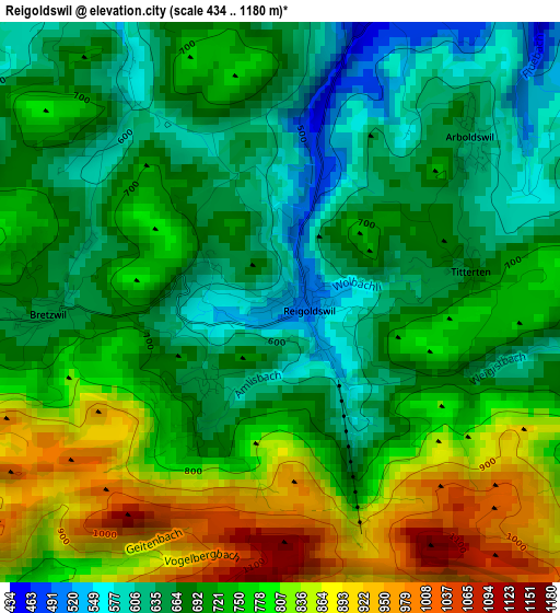 Reigoldswil elevation map