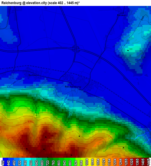 Reichenburg elevation map