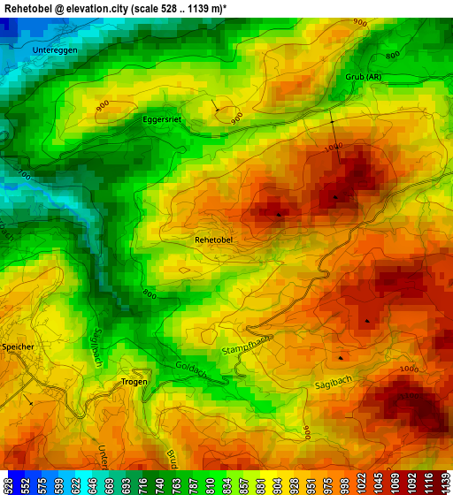 Rehetobel elevation map