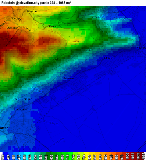 Rebstein elevation map