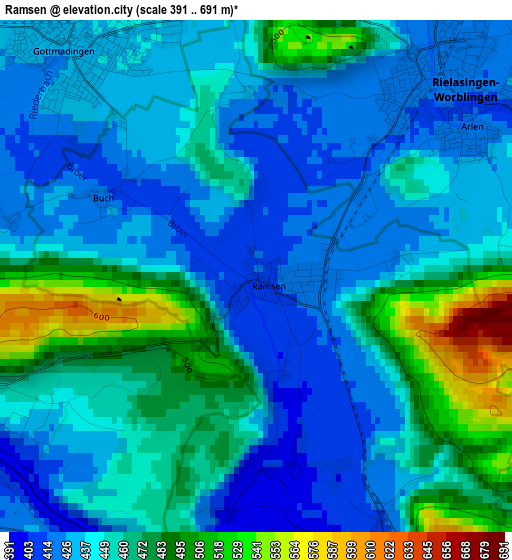 Ramsen elevation map