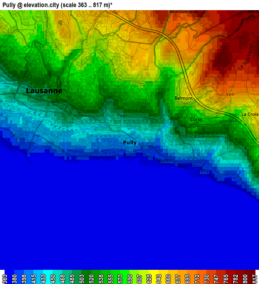 Pully elevation map