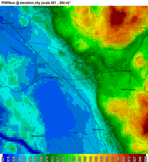 Pfäffikon elevation map