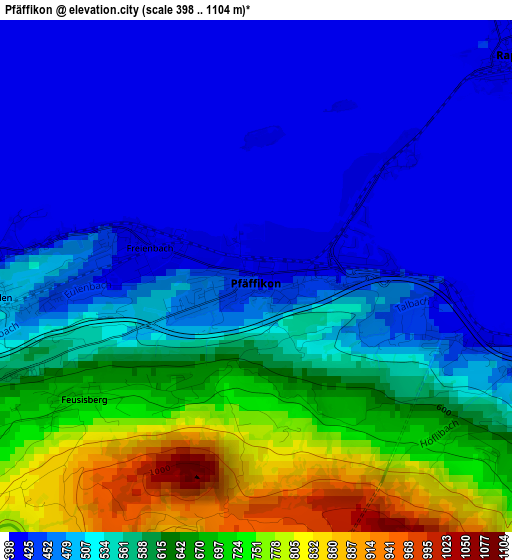 Pfäffikon elevation map