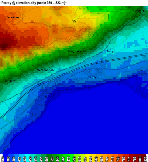 Perroy elevation map