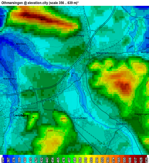 Othmarsingen elevation map