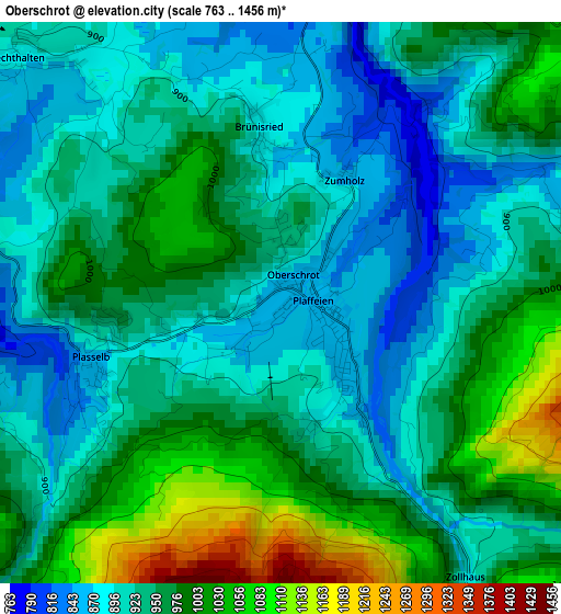 Oberschrot elevation map