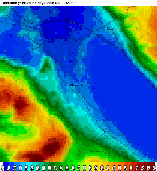 Oberkirch elevation map