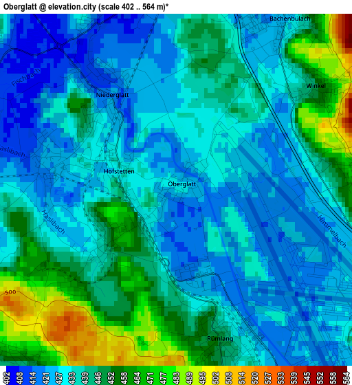 Oberglatt elevation map