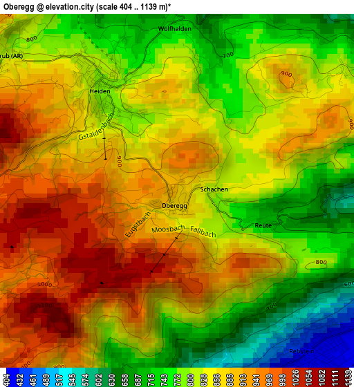 Oberegg elevation map