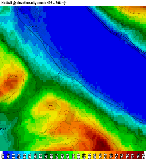 Nottwil elevation map