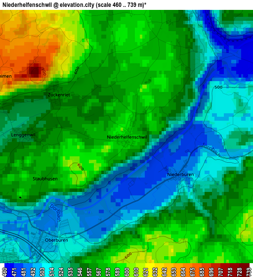 Niederhelfenschwil elevation map