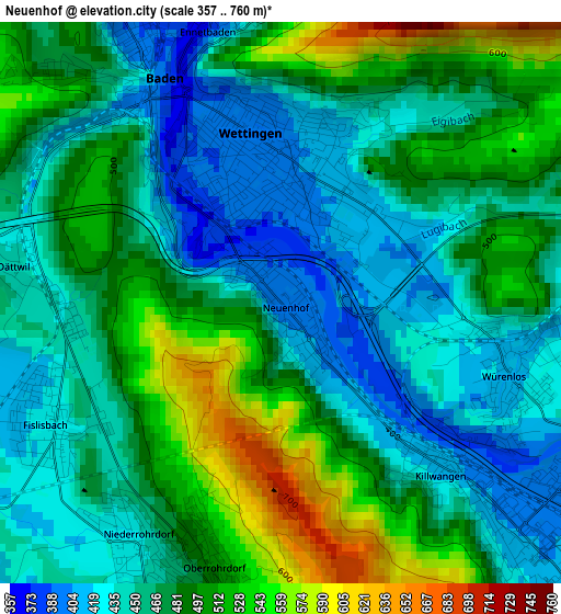 Neuenhof elevation map