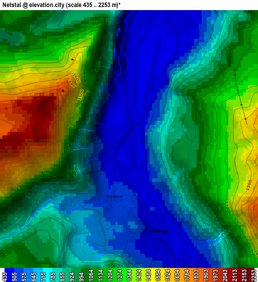 Netstal elevation map