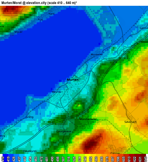 Murten/Morat elevation map