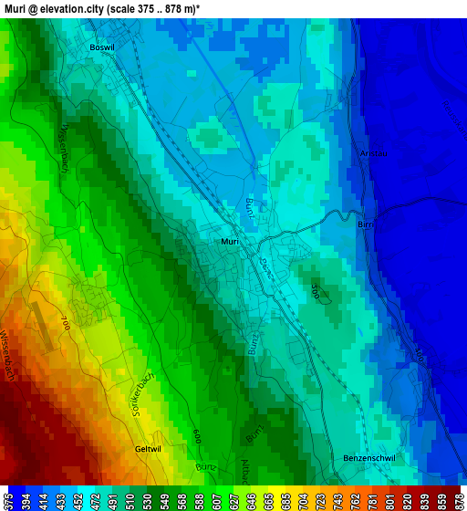 Muri elevation map