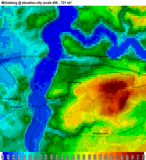 Mühleberg elevation map