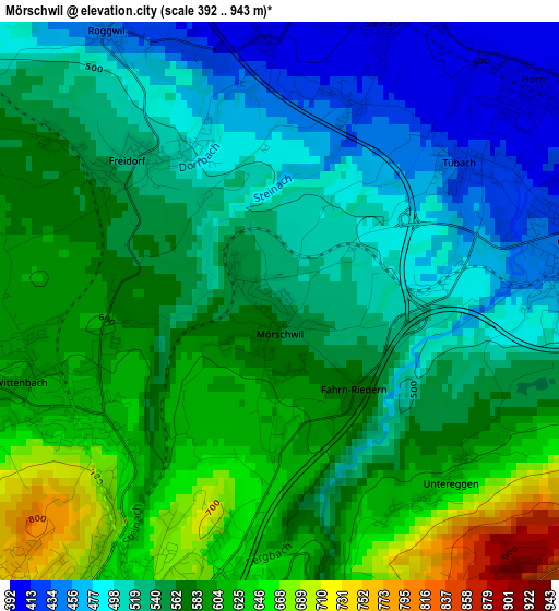 Mörschwil elevation map