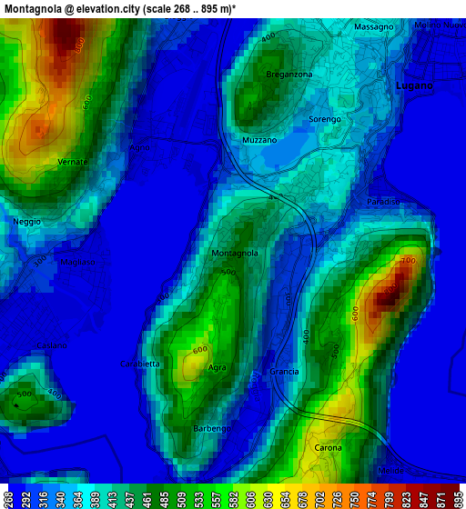 Montagnola elevation map