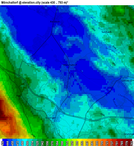 Mönchaltorf elevation map