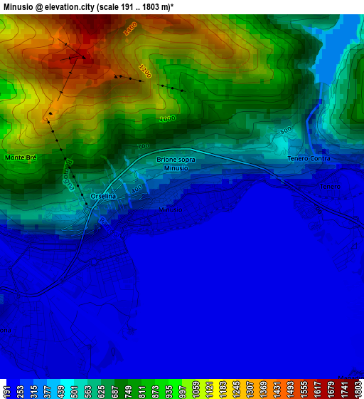 Minusio elevation map