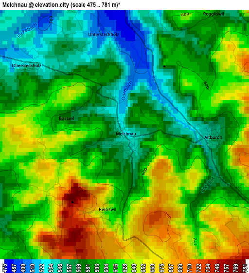 Melchnau elevation map