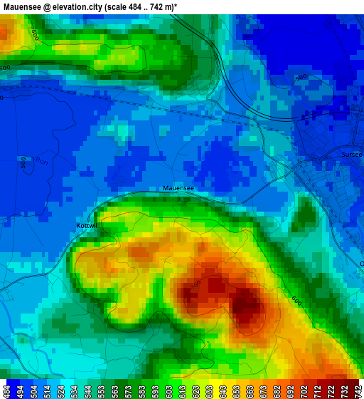 Mauensee elevation map